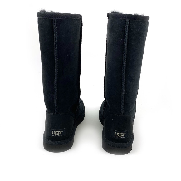 UGG Classic Tall Black Sheepskin Boots AUTHENTIC! - Picture 2 of 8